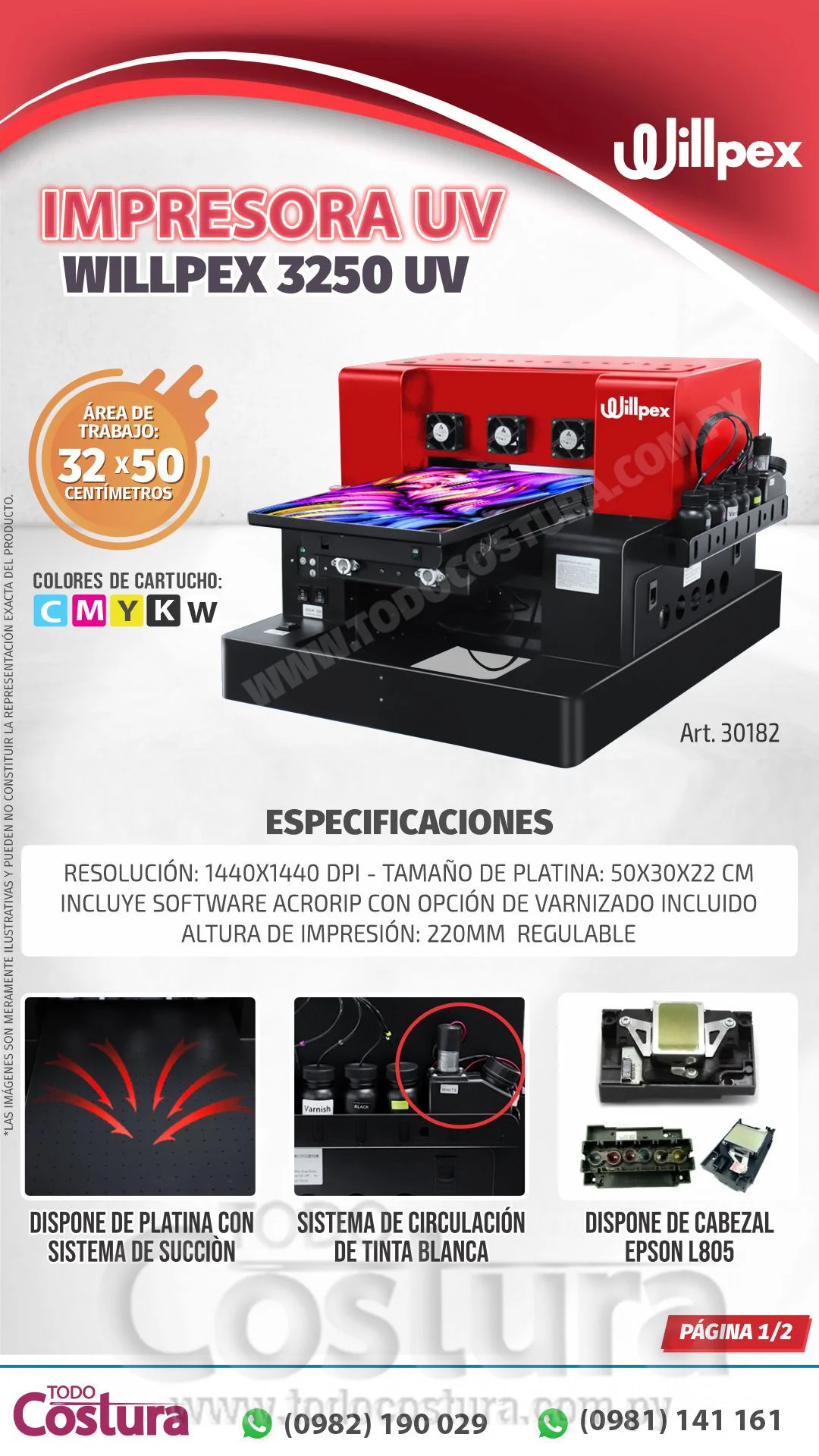 IMPRESORA UV (32X50CM) WILLPEX 3250 UV